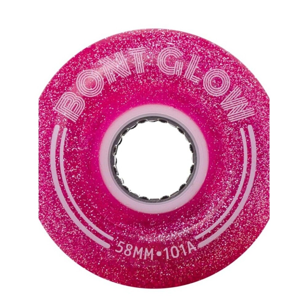 Bont Glow Battery-Free Light Up Roller Skate Wheels, 58x32mm 101A, Pack of 4